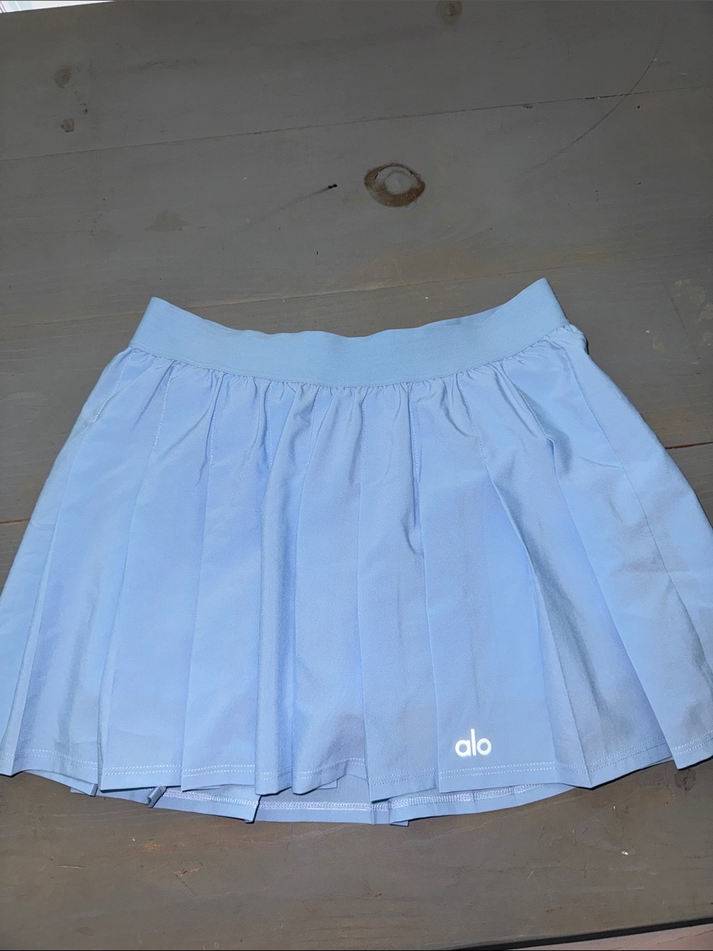 ALO Yoga Light Blue Pleated Tennis Skirt